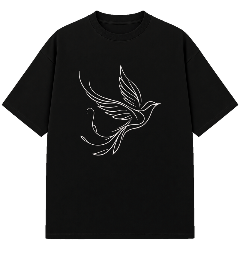 Bird - Embroidered Oversized T-Shirt