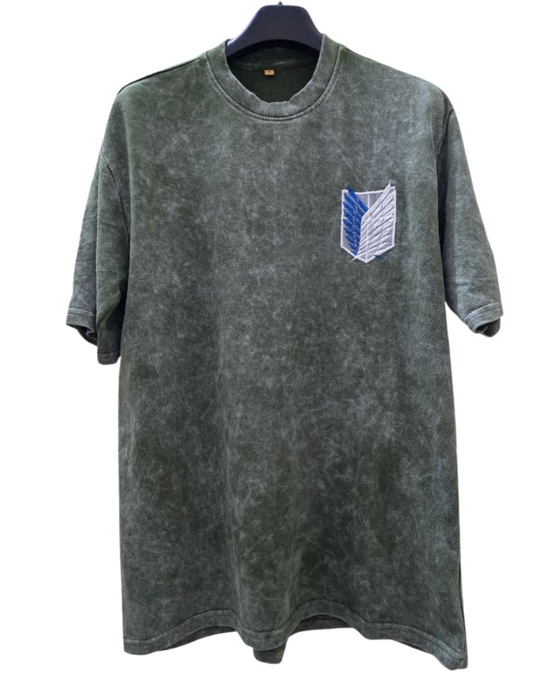 AOT – Embroidered Acid Wash Oversized T-Shirt
