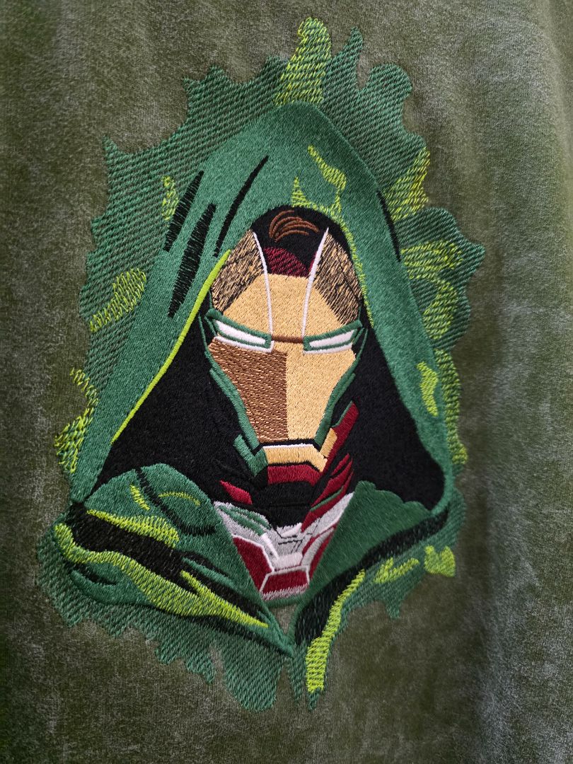 Doctor Doom – Embroidered Acid Wash Oversized T-Shirt