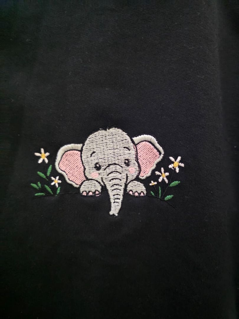 Elephant - Embroidered Oversized T-Shirt