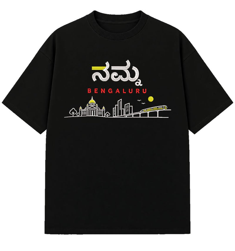 Namma Bengaluru - Embroidered Oversized T-Shirt