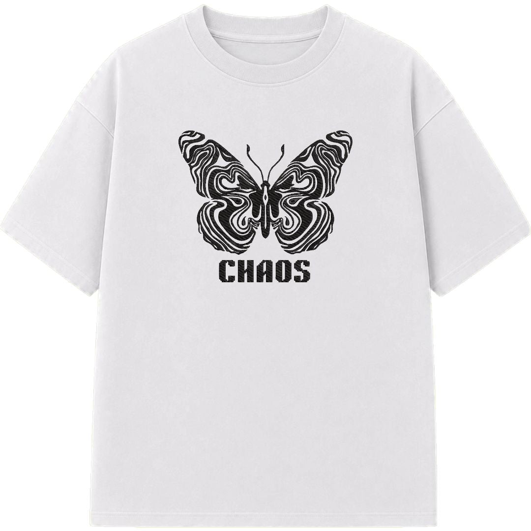 Chaos Butterfly - Embroidered Regular Fit T-Shirt