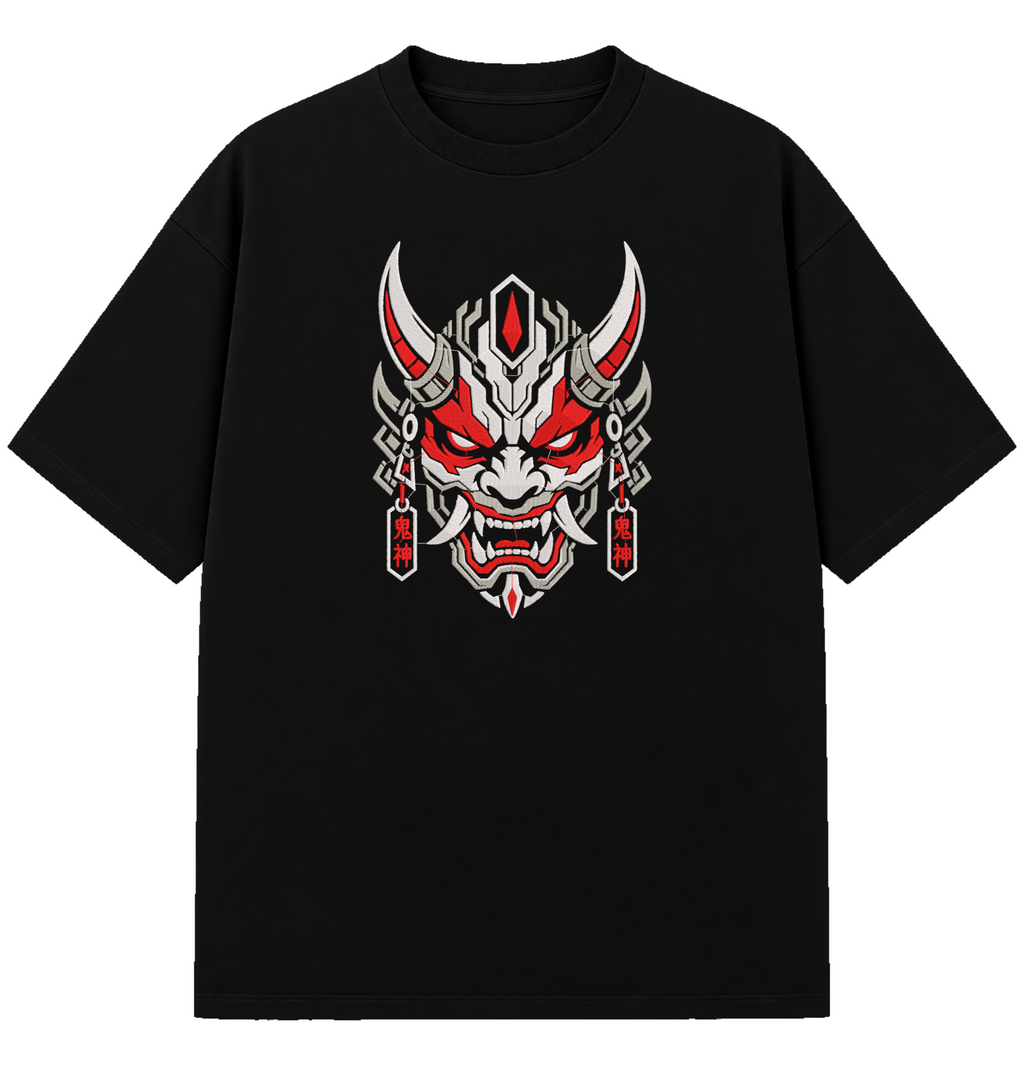 Oni - Embroidered Oversized T-Shirt